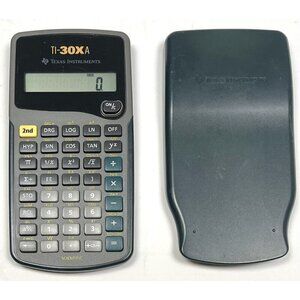 TEXAS INSTRUMENTS TI-30XA Solar Scientific CALCULATOR w/ Cover + Card WORKS! EUC